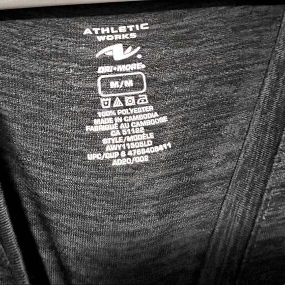 💎3/30💎 Athletic Works Black V-Neck Activewear Tee - Picture 4 of 4